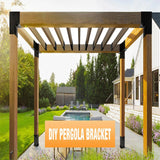Maxbell 4Pcs Pergola Brackets with Screws Hardware for 2x4 Wood Posts Gazebo Sunroom