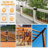 Maxbell 4Pcs Pergola Brackets with Screws Hardware for 2x4 Wood Posts Gazebo Sunroom