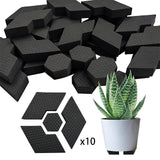 Maxbell 10 Pieces Invisible Pot Feet for Indoor Outdoor Planters Easy to Use Hexagon