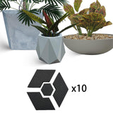 Maxbell 10 Pieces Invisible Pot Feet for Indoor Outdoor Planters Easy to Use Hexagon