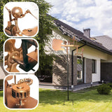 Maxbell Drummer Windmill Wind Sculpture Decoration Art Sculpture for Home Patio Lawn Gold