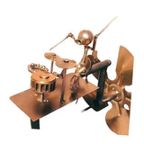 Maxbell Drummer Windmill Wind Sculpture Decoration Art Sculpture for Home Patio Lawn Gold