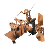Maxbell Drummer Windmill Wind Sculpture Decoration Art Sculpture for Home Patio Lawn Gold