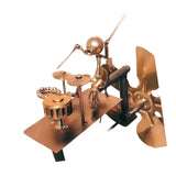 Maxbell Drummer Windmill Wind Sculpture Decoration Art Sculpture for Home Patio Lawn Gold