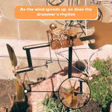Maxbell Drummer Windmill Wind Sculpture Decoration Art Sculpture for Home Patio Lawn Gold