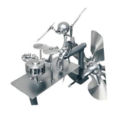 Maxbell Drummer Windmill Wind Sculpture Decoration Art Sculpture for Home Patio Lawn Silver
