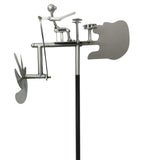 Maxbell Drummer Windmill Wind Sculpture Decoration Art Sculpture for Home Patio Lawn Silver