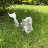 Maxbell Mermaid Statue Collectible Waterproof Home Ornament for Garden Yard Entryway