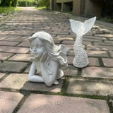 Maxbell Mermaid Statue Collectible Waterproof Home Ornament for Garden Yard Entryway