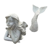 Maxbell Mermaid Statue Collectible Waterproof Home Ornament for Garden Yard Entryway