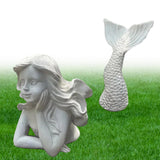 Maxbell Mermaid Statue Collectible Waterproof Home Ornament for Garden Yard Entryway