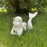 Maxbell Mermaid Statue Collectible Waterproof Home Ornament for Garden Yard Entryway