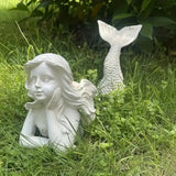 Maxbell Mermaid Statue Collectible Waterproof Home Ornament for Garden Yard Entryway