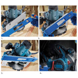 Maxbell Adjustable Cutting Machine Base Guide Professional Sturdy Wood Cutting Guide Blue Red Knob