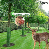 Maxbell 5Pcs Expandable Plant Cover Garden Lawn Saplings Tree Trunk Guard Protectors Green