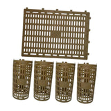 Maxbell 5Pcs Expandable Plant Cover Garden Lawn Saplings Tree Trunk Guard Protectors Brown