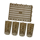 Maxbell 5Pcs Expandable Plant Cover Garden Lawn Saplings Tree Trunk Guard Protectors Brown
