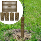 Maxbell 5Pcs Expandable Plant Cover Garden Lawn Saplings Tree Trunk Guard Protectors Brown
