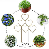 Maxbell 2 Pieces Plant Trellis Metal Garden Trellis for Potted Plants Pothos Jasmine Gold