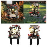 Maxbell Hedgehog Decorative Garden Stake 2D Outside Flower Bed Bonsai Yard Art Decor 12.8x20cm