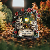 Maxbell Hedgehog Decorative Garden Stake 2D Outside Flower Bed Bonsai Yard Art Decor 12.8x20cm