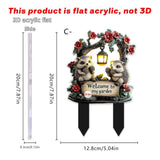 Maxbell Hedgehog Decorative Garden Stake 2D Outside Flower Bed Bonsai Yard Art Decor 12.8x20cm
