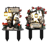 Maxbell Hedgehog Decorative Garden Stake 2D Outside Flower Bed Bonsai Yard Art Decor 12.8x20cm