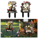 Maxbell Hedgehog Decorative Garden Stake 2D Outside Flower Bed Bonsai Yard Art Decor 12.8x20cm