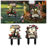 Maxbell Hedgehog Decorative Garden Stake 2D Outside Flower Bed Bonsai Yard Art Decor 12.8x20cm
