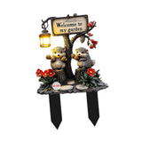 Maxbell Hedgehog Decorative Garden Stake 2D Outside Flower Bed Bonsai Yard Art Decor 12.5x20cm