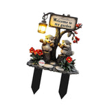 Maxbell Hedgehog Decorative Garden Stake 2D Outside Flower Bed Bonsai Yard Art Decor 12.5x20cm