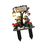 Maxbell Hedgehog Decorative Garden Stake 2D Outside Flower Bed Bonsai Yard Art Decor 12.5x20cm