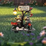 Maxbell Hedgehog Decorative Garden Stake 2D Outside Flower Bed Bonsai Yard Art Decor 12.5x20cm