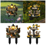 Maxbell Squirrel Decorative Garden Stake 2D Creative for Flower Bed Outside Backyard A