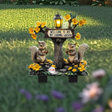 Maxbell Squirrel Decorative Garden Stake 2D Creative for Flower Bed Outside Backyard A