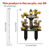 Maxbell Squirrel Decorative Garden Stake 2D Creative for Flower Bed Outside Backyard A