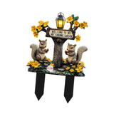 Maxbell Squirrel Decorative Garden Stake 2D Creative for Flower Bed Outside Backyard A