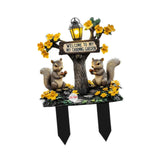 Maxbell Squirrel Decorative Garden Stake 2D Creative for Flower Bed Outside Backyard A