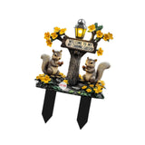 Maxbell Squirrel Decorative Garden Stake 2D Creative for Flower Bed Outside Backyard A