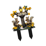 Maxbell Squirrel Decorative Garden Stake 2D Creative for Flower Bed Outside Backyard A