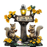 Maxbell Squirrel Decorative Garden Stake 2D Creative for Flower Bed Outside Backyard A