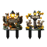 Maxbell Squirrel Decorative Garden Stake 2D Creative for Flower Bed Outside Backyard A