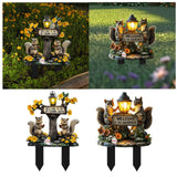Maxbell Squirrel Decorative Garden Stake 2D Creative for Flower Bed Outside Backyard A