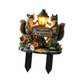 Maxbell Squirrel Decorative Garden Stake 2D Creative for Flower Bed Outside Backyard B