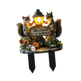 Maxbell Squirrel Decorative Garden Stake 2D Creative for Flower Bed Outside Backyard B