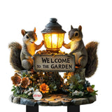 Maxbell Squirrel Decorative Garden Stake 2D Creative for Flower Bed Outside Backyard B