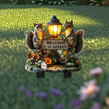 Maxbell Squirrel Decorative Garden Stake 2D Creative for Flower Bed Outside Backyard B
