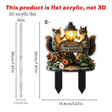 Maxbell Squirrel Decorative Garden Stake 2D Creative for Flower Bed Outside Backyard B