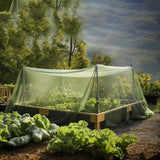 Maxbell Garden Netting Barrier 2.4M Width Row Cover for Raised Beds Blueberry Bushes Length 4M Green