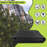 Maxbell Garden Netting Barrier 2.4M Width Row Cover for Raised Beds Blueberry Bushes Length 6M Black